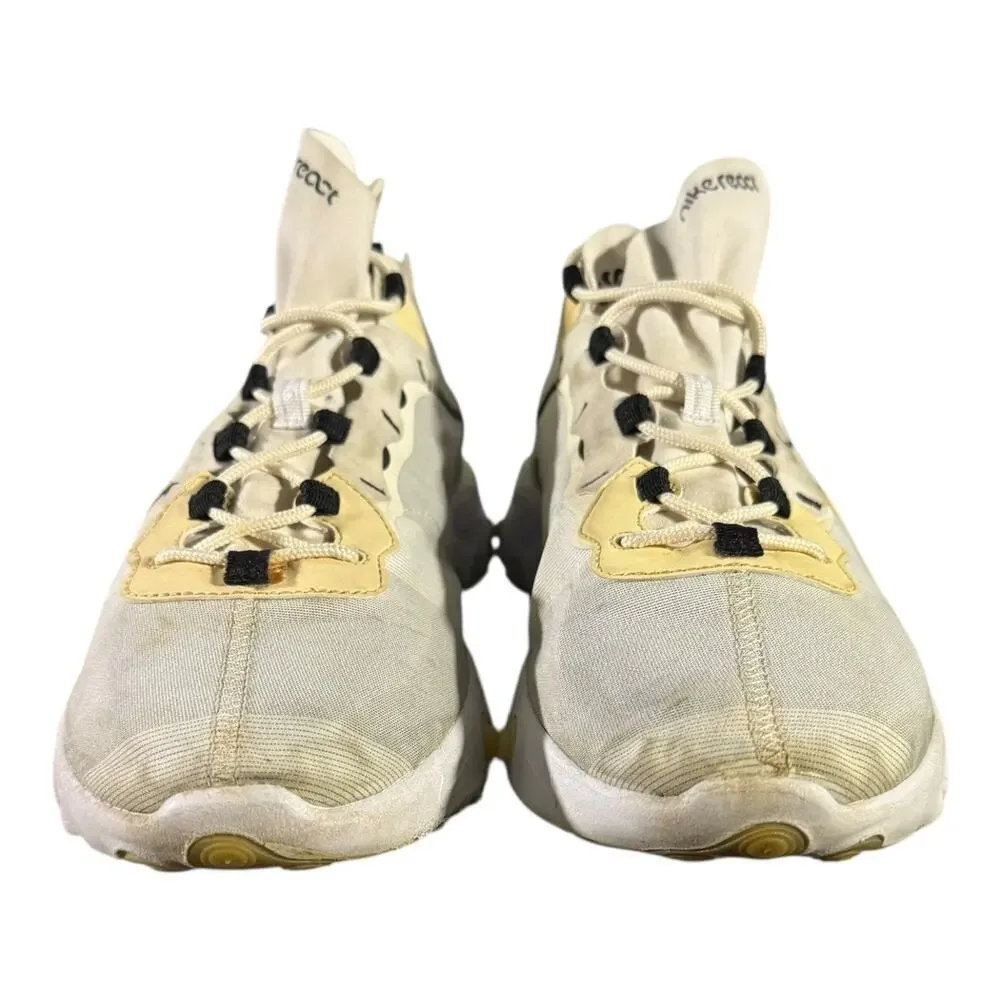 Nike React Element 55 Men’s Size 13 Pale Yellow White Running Lifestyle Sneakers